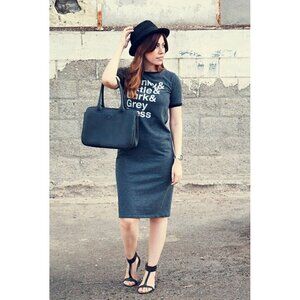 TRF by Zara Funky Little Dark Grey Dress Knee Length T-Shirt Women's Small